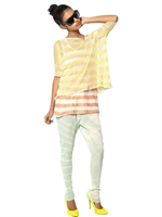 ASOLA - 2 PIECE STRIPED LINEN/COTTON TOP - MULTI