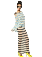 ASOLA - 2 PIECE STRIPED LINEN/COTTON DRESS - MULTI