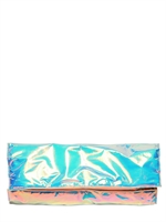 ZILLA - POCHETTE IN COTONE LAMINATO - BLU/ARGENTO