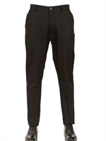 FRANCISCO VAN BENTHUM - COTTON LINEN CHINTZ CHINO TROUSERS - BLACK