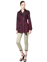 BURBERRY BRIT - TRENCH DOPPIOPETTO IN GABARDINA DI COTONE - VINACCIA