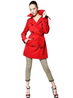 BURBERRY BRIT - TRENCH DOPPIOPETTO IN NYLON - ROSSO