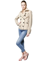 BURBERRY BRIT - GIACCA IN GABARDINA DI COTONE - BEIGE