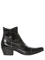 GIANNI BARBATO - KANGAROO LEATHER LOW BOOTS - BLACK