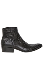 GIANNI BARBATO - PYTHON & LEATHER LOW BOOTS - BLACK