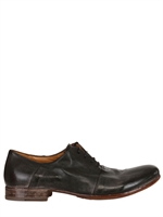 MOMA - SCARPE OXFORD IN PELLE LAVATA - NERO