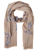 ELSA MAROTTA - KASCHMIRSCHAL MIT BETENDEM SKELETT - BEIGE