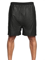 DSQUARED - HEAVY METALLIC MESH AND POPLIN SHORTS - BLACK