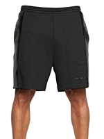 DSQUARED - COTTON JERSEY AND MATT LEATHER SHORTS - BLACK