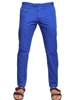 DSQUARED - 16.5CM COTTON CANVAS SEXY STEVE TROUSERS - BLUETTE