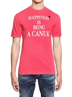DSQUARED - BAUMWOLL-JERSEY T-SHIRT MIT HAPPINESS DRUCK - ROT/WEISS