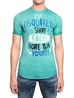DSQUARED - MY DSQUARED SHIRT ROCKS JERSEY T-SHIRT - GRÜN/BLAU