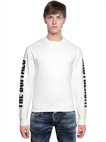 DSQUARED - BUFFALO BROTHER SWEATSHIRT AUS BAUMWOLLE - WEIß