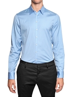 DSQUARED - STRETCH COTTON POPLIN SLIM FIT SHIRT - LIGHT BLUE