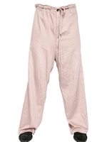 ANN DEMEULEMEESTER - SATIN COTTON CANVAS WIDE LEG TROUSERS - ROSE