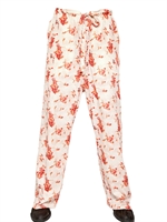 ANN DEMEULEMEESTER - PANTALONI IN COTONE STAMPA FLOREALE - BIANCO/ARANCIO