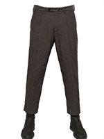 ANN DEMEULEMEESTER - PANTALONI ALLA CAVIGLIA IN COTONE SPIGATO - MARRONE