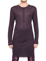 ANN DEMEULEMEESTER - GERIPPTES MODAL KASHMIR SERAFINO - AUBERGINE