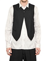 ANN DEMEULEMEESTER - GILET REVERSIBILE IN LANA E RASO DI LYCRA - NERO