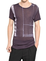 ANN DEMEULEMEESTER - GERIPPTES MODAL KASHMIR JERSEY T-SHIRT - AUBERGINE