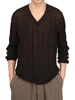 ANN DEMEULEMEESTER - MAGLIA IN MISTO COTONE - NERO