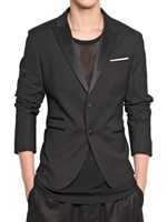 NEIL BARRETT - SMOKINGJACKE AUS STRETCH BAUMWOLL NYLON - SCHWARZ