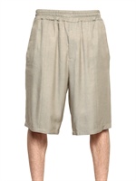 NEIL BARRETT - VISKOSE CUPRO TWILL SHORTS - BEIGE