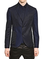 NEIL BARRETT - ZWEIFARBIGES BAUMWOLLJACKETT - NAVY/SCHWARZ