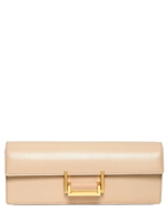 SAINT LAURENT - LULU BRUSHED LEATHER CLUTCH - POUDRE