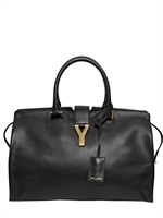 SAINT LAURENT - MEDIUM CABAS Y HANDTASCHE AUS POLIERTEM LEDER - SCHWARZ