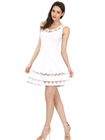 VICEDOMINI - PUNTO MILANO RAYON KNIT DRESS - WHITE