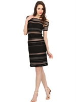 VICEDOMINI - PUNTO MILANO RAYON KNIT DRESS - BLACK