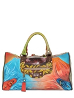 EL VAQUERO - GROßE LEDERTASCHE MIT TATTOODRUCK - BUNT