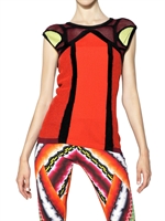 PETER PILOTTO - TECHNO MESH-, CHENILLE- & BAUMWOLLTOP - MULTI