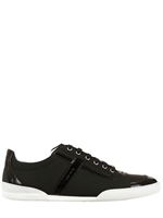 DIOR HOMME - RUBBER LEATHER AND SHINY PIPING SNEAKERS - BLACK