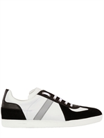 DIOR HOMME - LEATHER AND SUEDE SNEAKERS - WHITE/BLACK