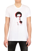 DIOR HOMME - JERSEY T-SHIRT MIT RUNDEM AUSSCHNITT UND GESICHT - WEIß