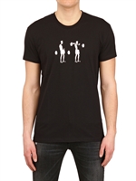 DIOR HOMME - JERSEY T-SHIRT MIT GEWICHTE-DRUCK - SCHWARZ/WEIß