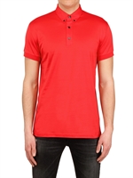 DIOR HOMME - COTTON JERSEY POLO SHIRT - RED/BLACK
