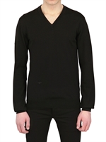 DIOR HOMME - BEE EMBROIDERED WOOL V NECK SWEATER - BLACK/BLACK