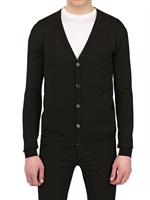 DIOR HOMME - BEE EMBROIDERED WOOL CARDIGAN - BLACK/BLACK