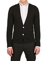 DIOR HOMME - SINGLE BREASTED KNIT CARDIGAN - BLACK