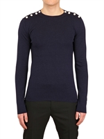 DIOR HOMME - WOOL SILK KNIT SWEATER - NAVY