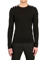 DIOR HOMME - WOOL SILK KNIT SWEATER - BLACK