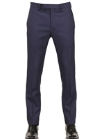 DIOR HOMME - 18.5CM WOOL TOILE TROUSERS - NAVY