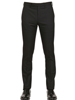 DIOR HOMME - 18.5CM WOOL TOILE TROUSERS - BLACK