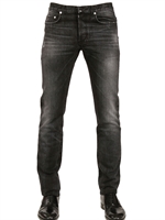 DIOR HOMME - 17.5CM FLY BY NIGHT WASHED DENIM JEANS - BLACK