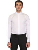 DIOR HOMME - MANDARIN COLLAR COTTON SHIRT - WHITE