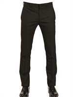 DIOR HOMME - 18,5CM WOOL TOILE TROUSERS - BLACK