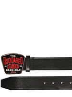 DSQUARED - 4CM ENAMELED SCHNALLEN LEDER GÜRTEL - SCHWARZ